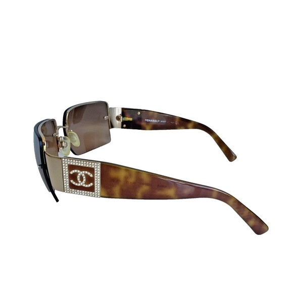 Chanel 4095-B Crystal CC Sunglasses Y2K Gold Brown Gradient Tortoise Authentic main image 14